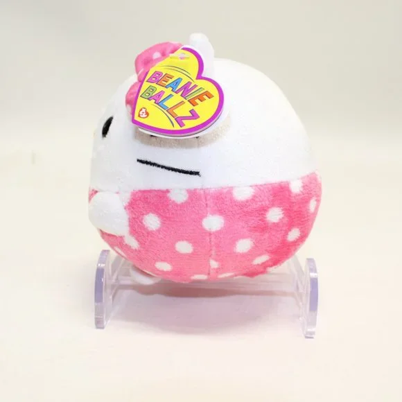 Hello Kitty TY Beanie Ballz 7 inch Pink White Polka Dot #137-A - Picture 2 of 6